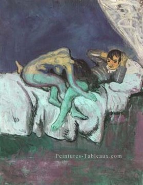 Érotique scène blcene Erotique 1903s abstrait Nue Peinture à l'huile